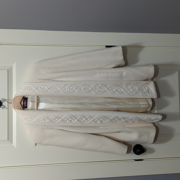 Alorna Jackets & Blazers - Cream Vintage Union Made Alorna Petite Embroidered Wool Coat